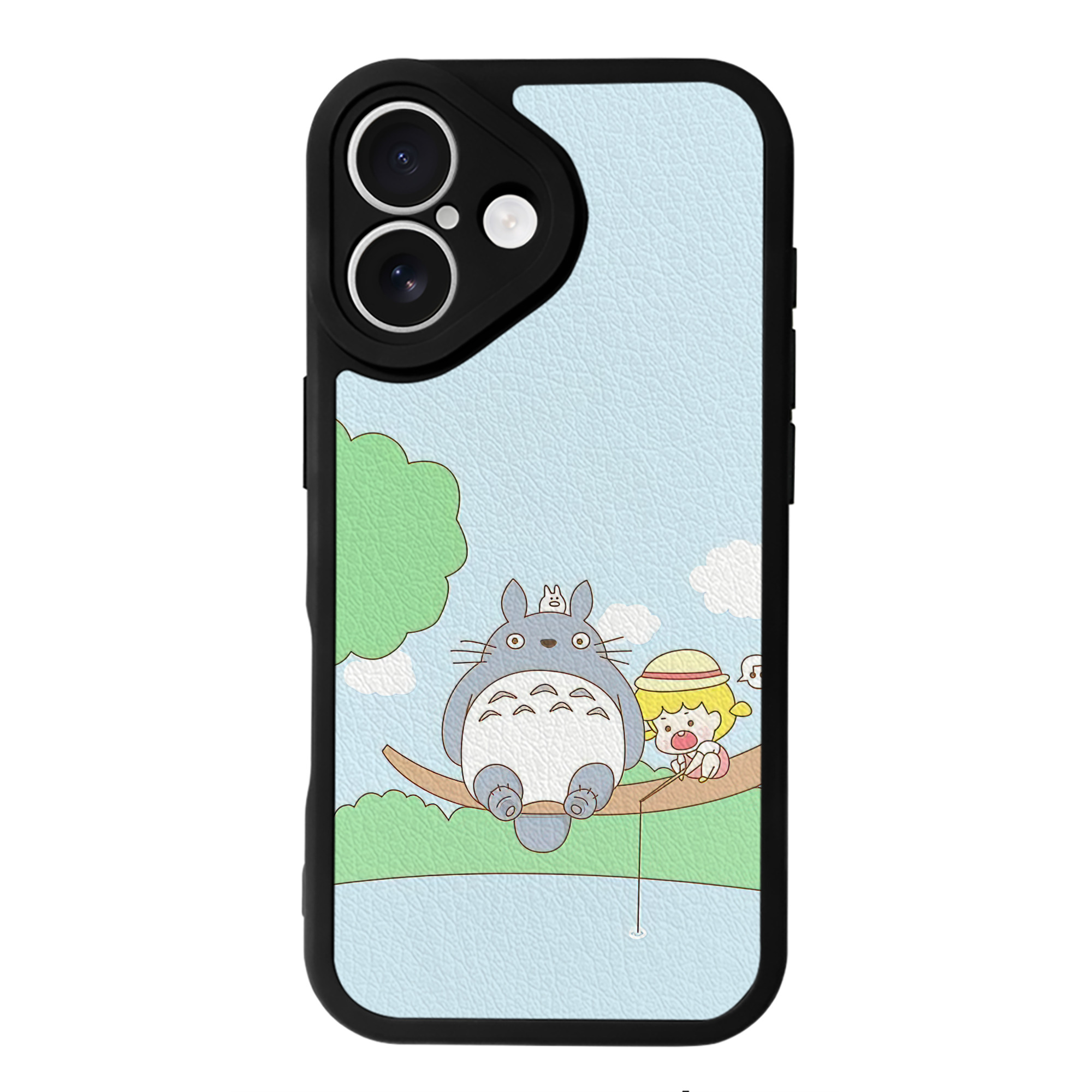 となりのトトロ 草壁メイ 草壁サツキ My Neighbor Totoro Satsuki Kusakabe Mei Kusakabe 【iPhone 16シリーズ対応】シリコンスマホケース（レザー調） 材質：シリコン